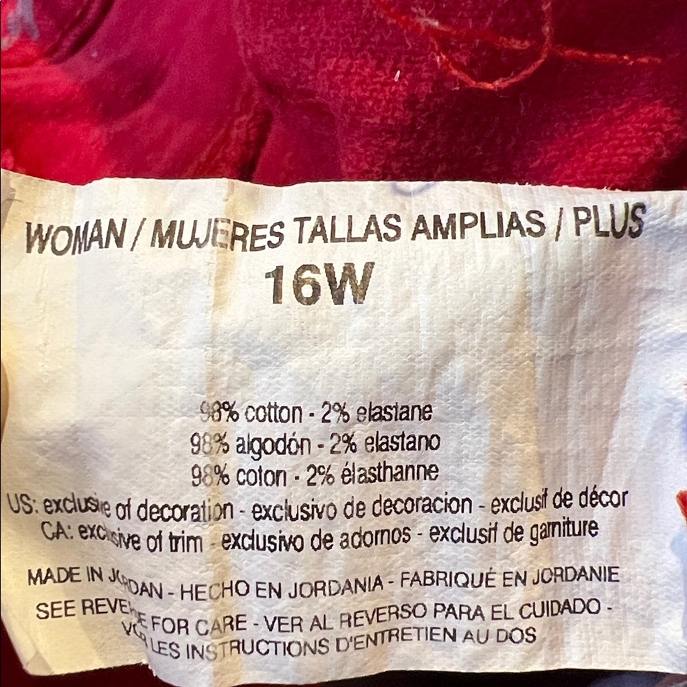 Gloria Vanderbilt Amanda classic fit red denim capris size 16W - Picture 13 of 13